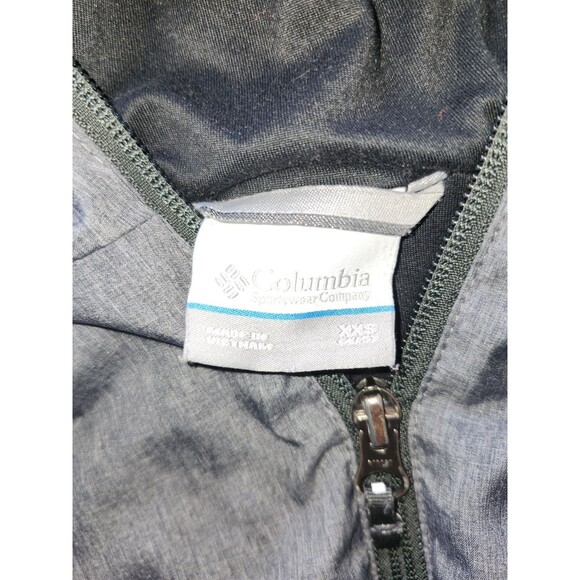 Columbia Sportswear XXS Kids Rain Shell Grey Hooded Fall Wind breaker Jacket - Picture 3 of 3